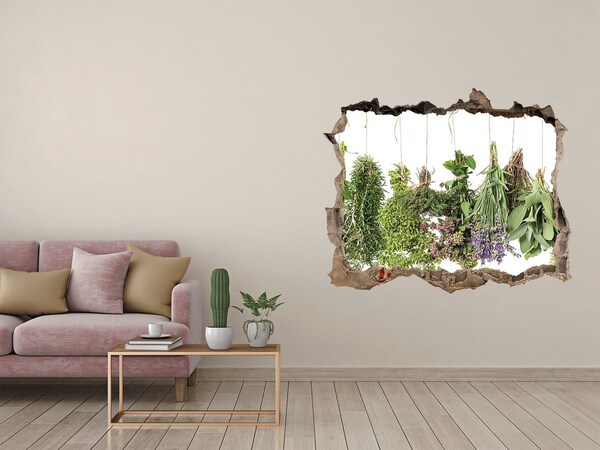 Hole wall sticker Herbs on a string