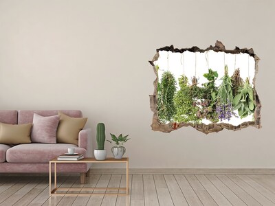 Hole wall sticker Herbs on a string