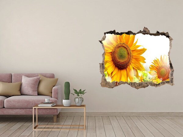 Hole in the wall sticker Sunflowers