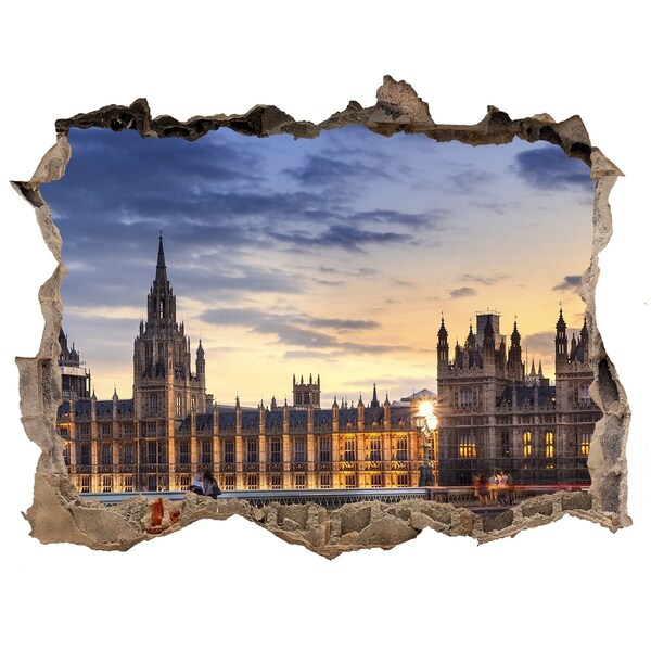 Hole in the wall decal Sunset over London
