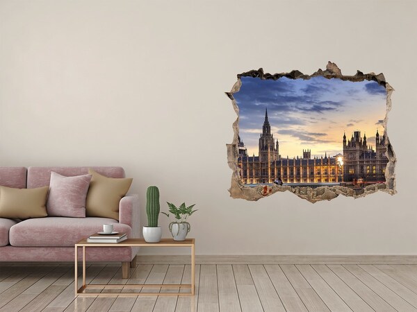 Hole in the wall decal Sunset over London