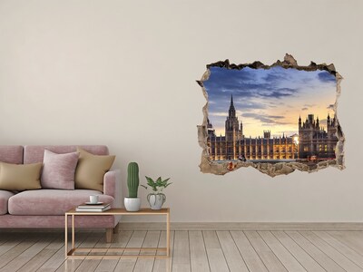 Hole in the wall decal Sunset over London