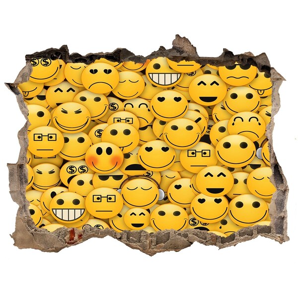 Hole in the wall decal Smiling Emojis in a Hole in the Wall