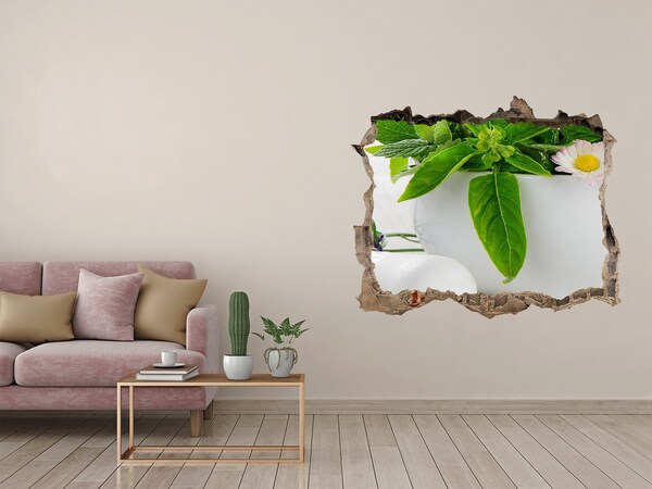 Hole in the wall sticker Green vegetation in the damaged wall