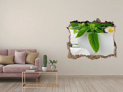 Hole in the wall sticker Green vegetation in the damaged wall