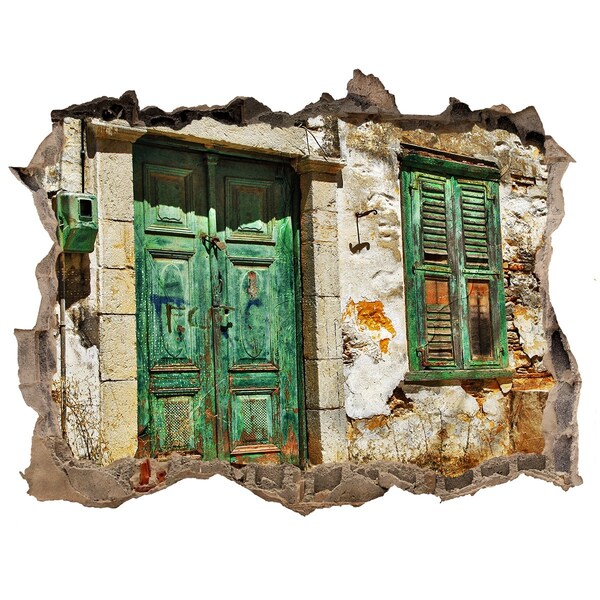 Hole in the wall decal Green door in the ruins