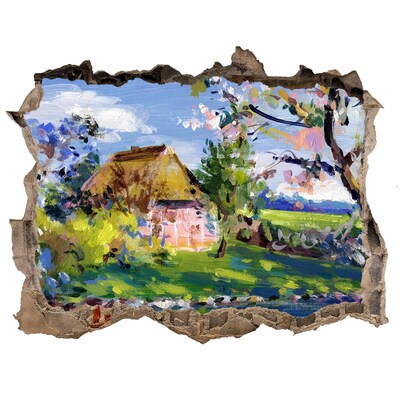 Hole in the wall sticker Spring landscape