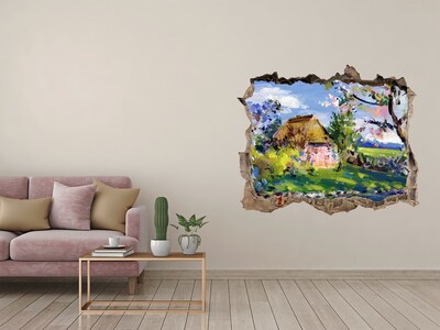 Hole in the wall sticker Spring landscape