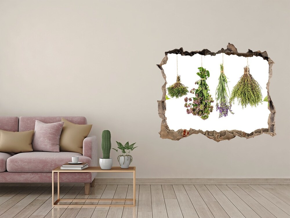 3D wall hole wallpaper Herbal string