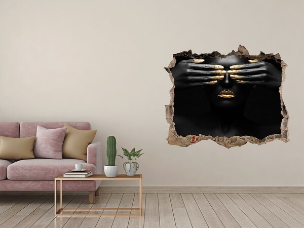 Hole wall sticker A woman in black