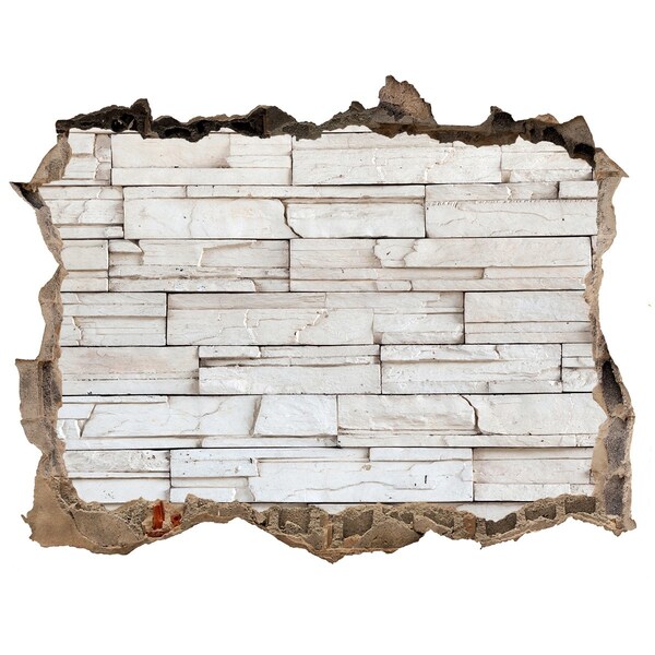 Hole wall sticker A damaged wall with a stone finish