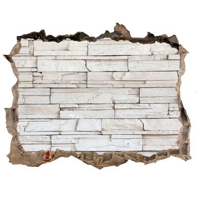 Hole wall sticker A damaged wall with a stone finish