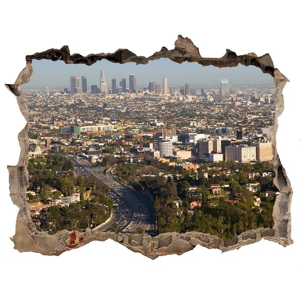 Hole in the wall decal View of Los Angeles