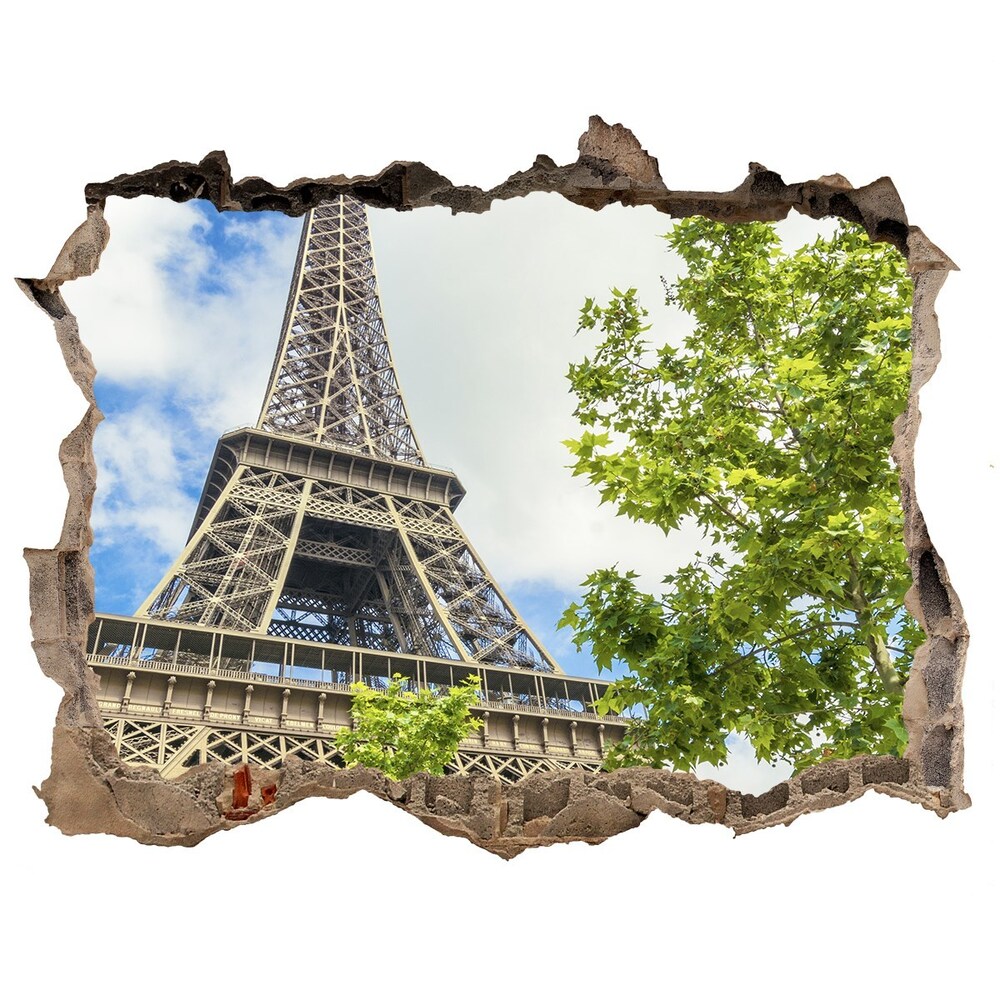 3D wall hole Eiffel Paris tower