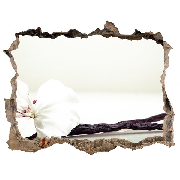 Hole wall sticker Floral view through the wall