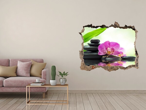 Hole wall sticker Relaxing orchid garden