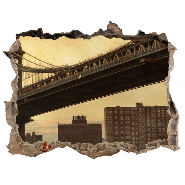3D wall hole New York Bridge
