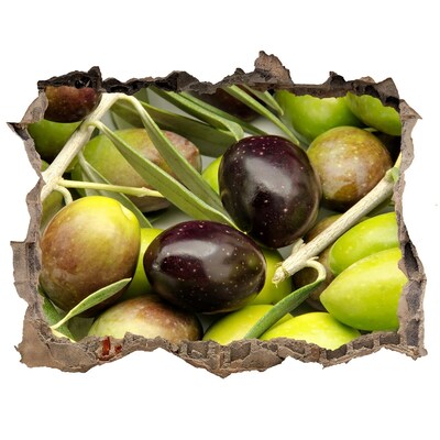 Hole wall sticker Olives in concrete