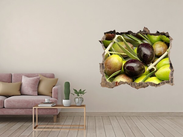Hole wall sticker Olives in concrete