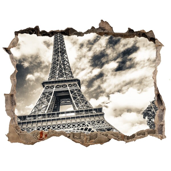 3D wall hole Eiffel Paris tower