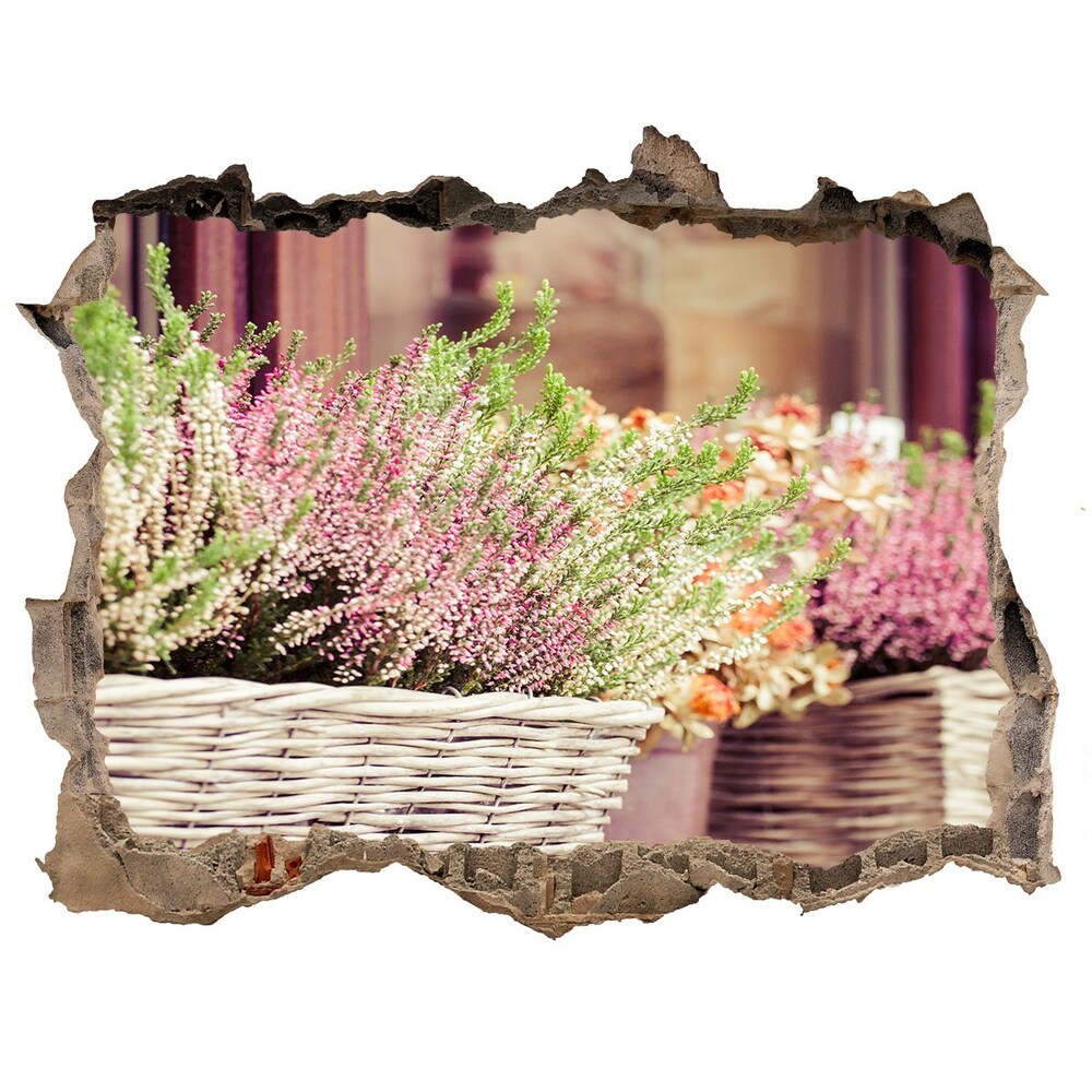 3D wall hole wallpaper Lavender in a pot