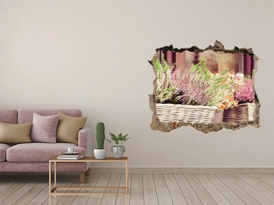 3D wall hole wallpaper A flower corner in the garden