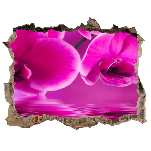 Hole wall sticker A floral paradise in shades of pink
