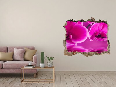 Hole wall sticker A floral paradise in shades of pink