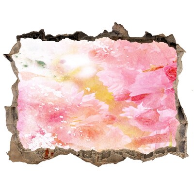 Hole in the wall decal A floral landscape behind a hole in the wall