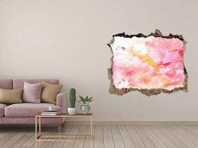 Hole in the wall decal A floral landscape behind a hole in the wall