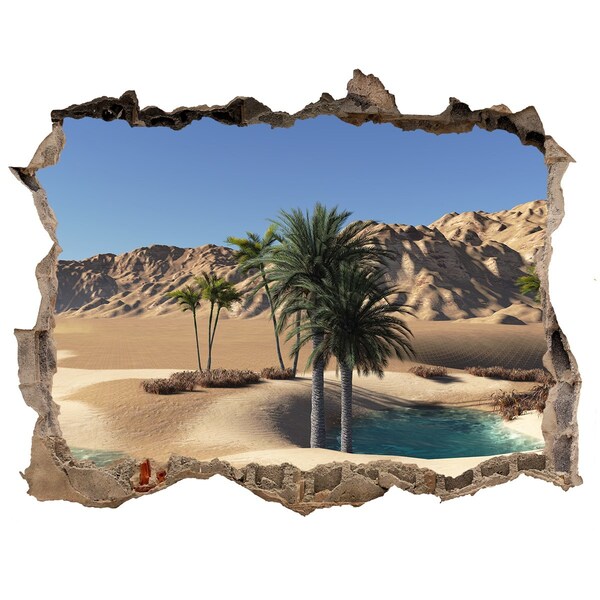 Hole wall sticker An oasis in the desert