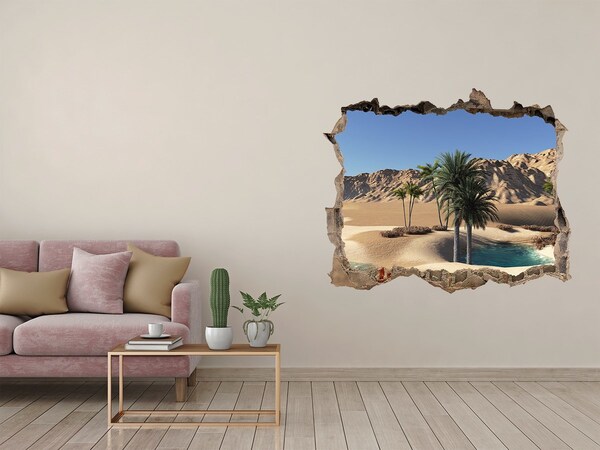 Hole wall sticker An oasis in the desert