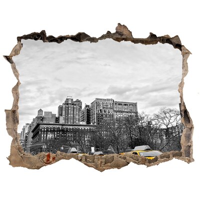 Hole in the wall sticker New York City Taxis in the Urban Landscape