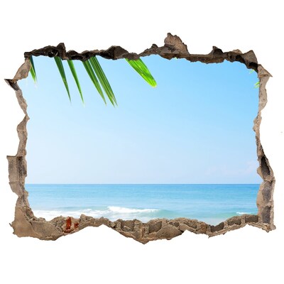 Hole in the wall decal Tropical beach