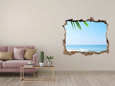 Hole in the wall decal Tropical beach