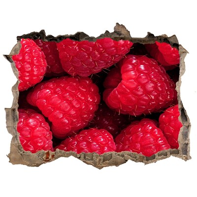 Hole in the wall sticker Raspberries in concrete