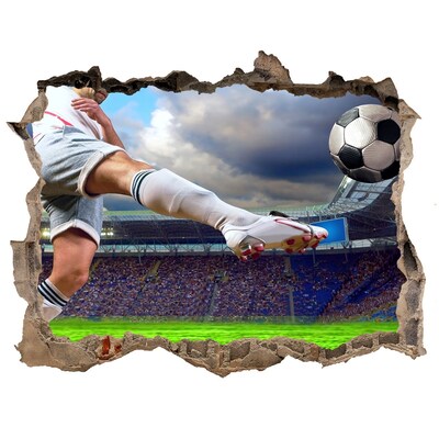 Hole in the wall decal Football action in a stadium atmosphere