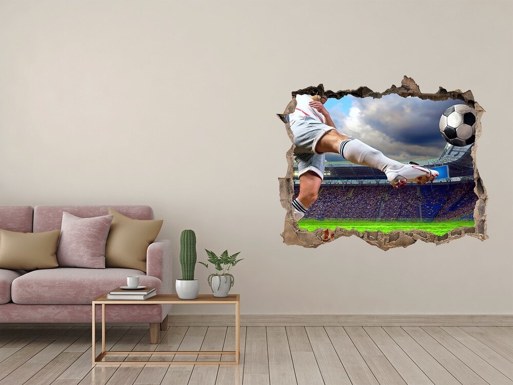 Hole in the wall decal Footballer at the stadium