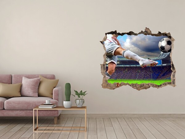 Hole in the wall decal Football action in a stadium atmosphere