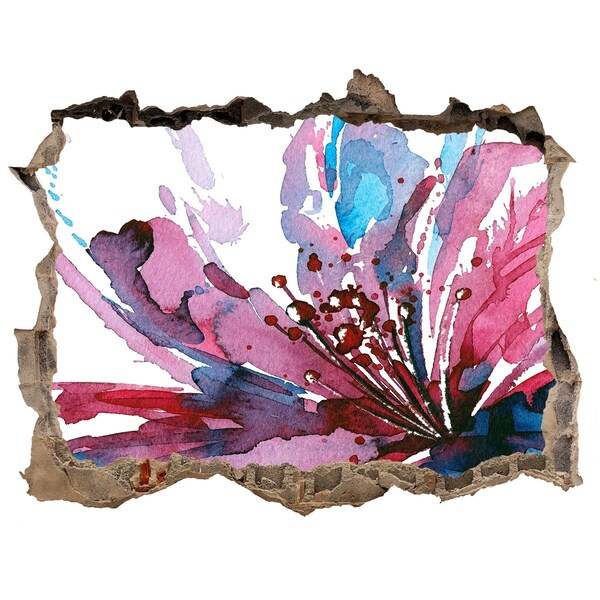 Hole in the wall sticker Abstract flower