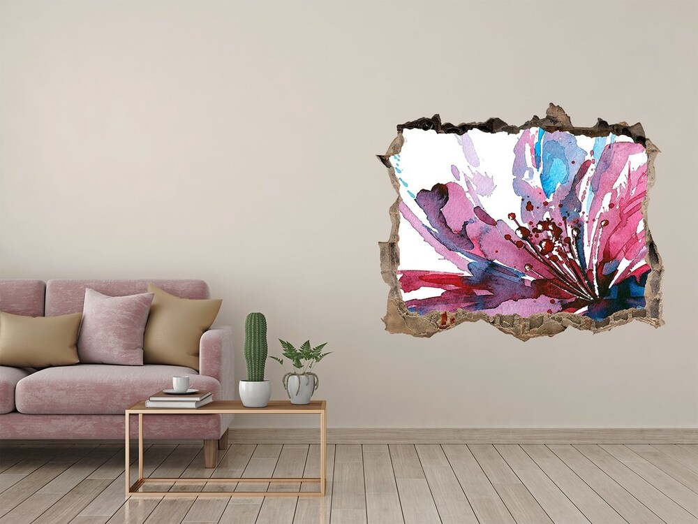 Hole in the wall sticker Abstract flower