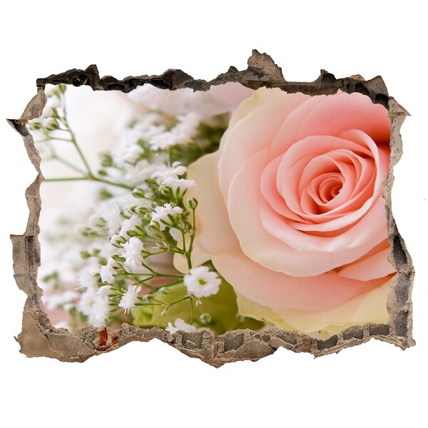 Hole in the wall sticker A rose in a floral arrangement