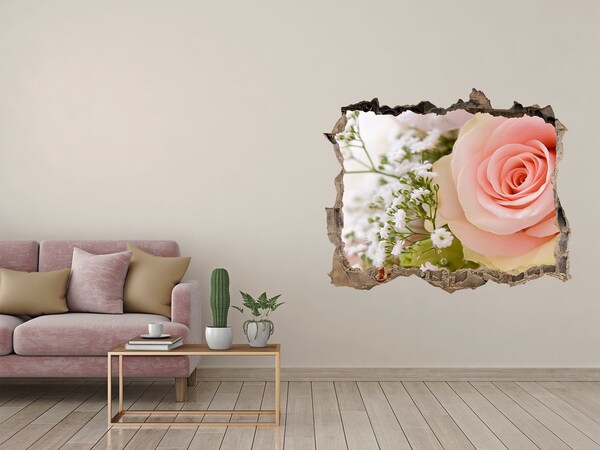 Hole in the wall sticker A rose in a floral arrangement