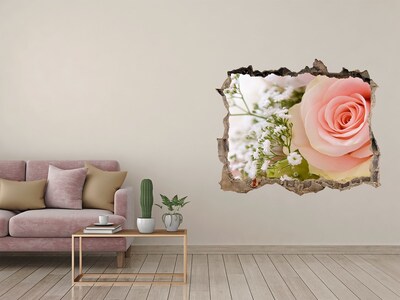 Hole in the wall sticker A rose in a floral arrangement