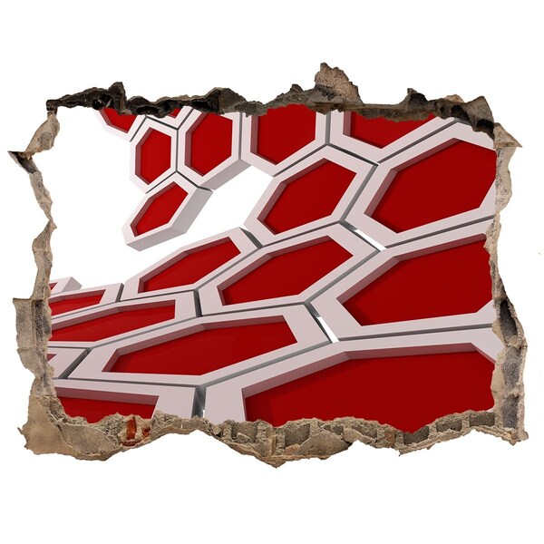 Hole in the wall decal Red maze in concrete