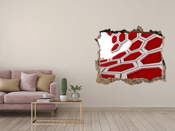 Hole in the wall decal Red maze in concrete