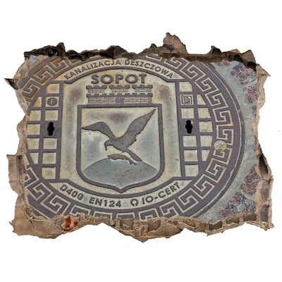 Hole wall sticker Sopot – Municipal Sewer Cover