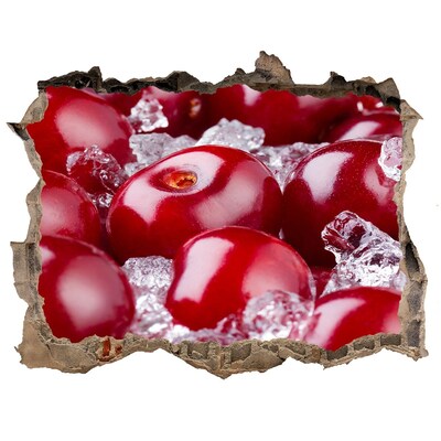 3D wall hole Juicy Cherries on Ice
