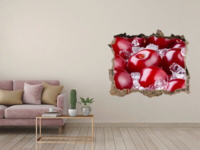 3D wall hole Juicy Cherries on Ice