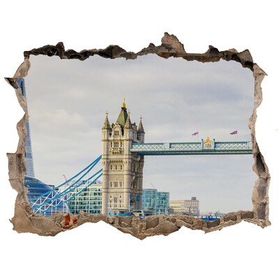 Hole wall sticker The Tower of London through a hole in the wall